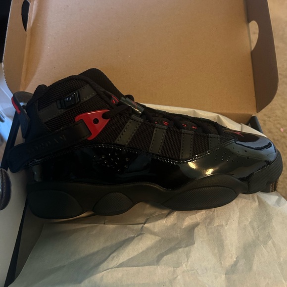 Jordan 6 Rings Black and Red Sneakers - Picture 2 of 3
